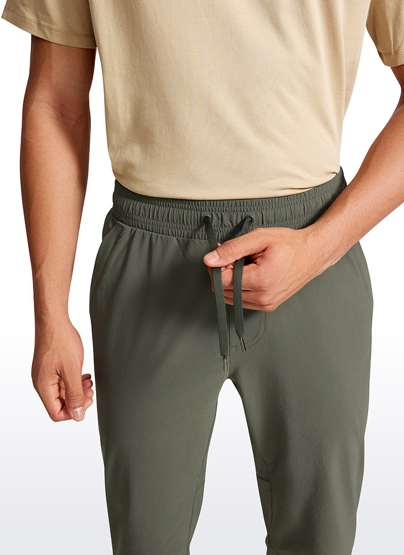CRZ YOGA Men's Causul Relaxed Fit Lightweight Joggers Zip Pockets 29'' Light Army Green