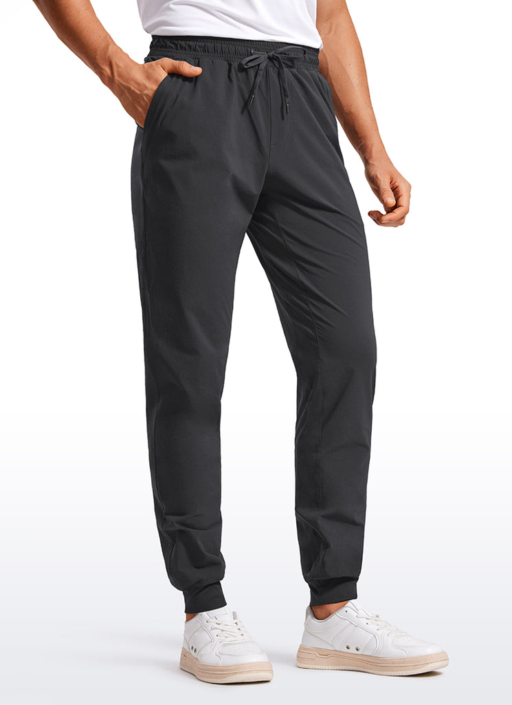 CRZ YOGA Men 31" Lightweight Water Resistant with Zip Pockets Joggers Black