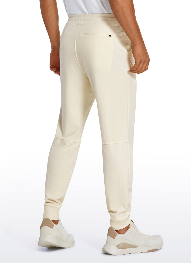 CRZ YOGA Men's Lounge Workout  Amenity Jogger Sweatpants Pockets 29'' White Apricot