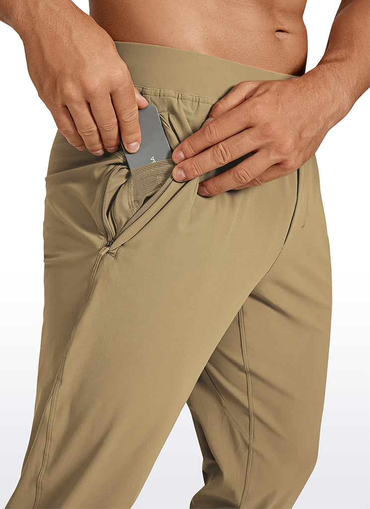 CRZ YOGA Men's Running Slim Fit Lightweight Joggers 29"-Zipper Pockets Electric Blue