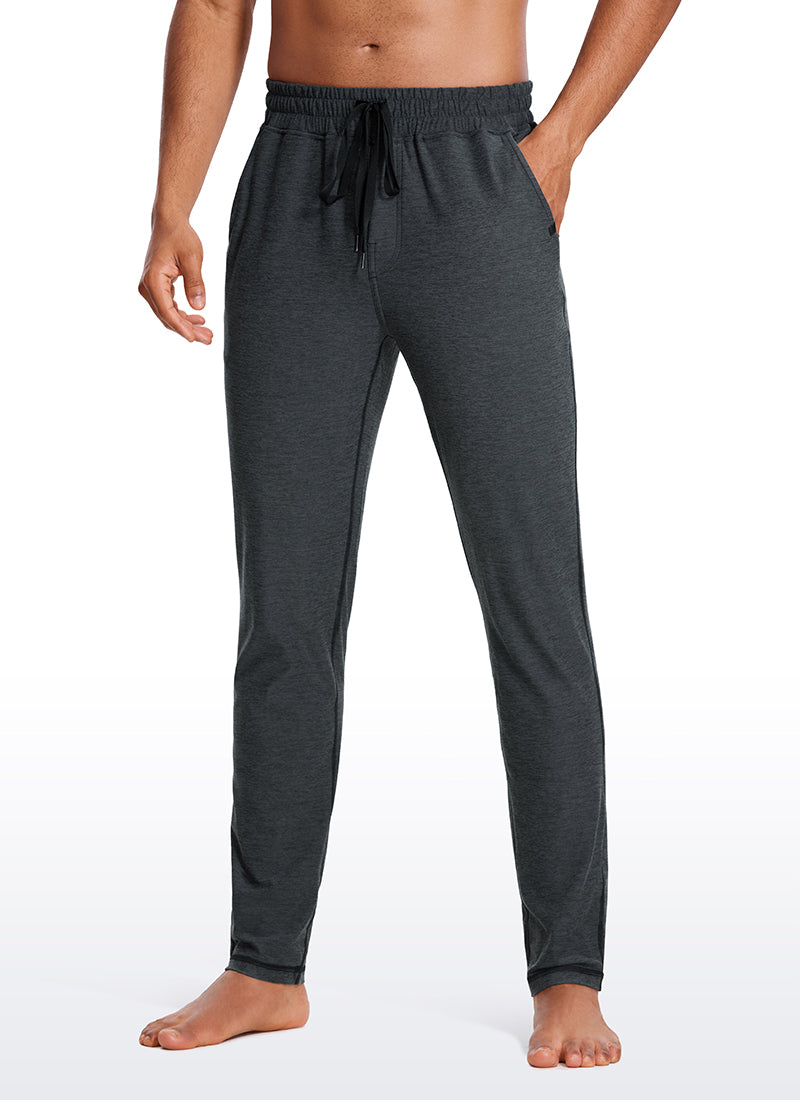 CRZ YOGA Men's Lounge Brushed Lightweight Sweatpants Pockets 20'' Platinum Heather