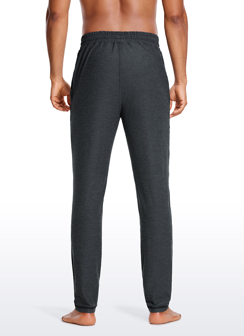 CRZ YOGA Men's Lounge Brushed Lightweight Sweatpants Pockets 20'' Platinum Heather