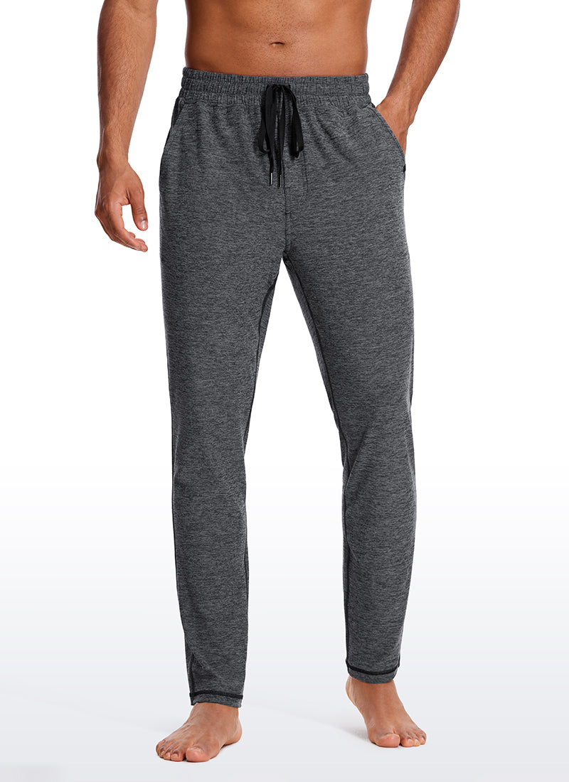 CRZ YOGA Men's Lounge Brushed Lightweight Sweatpants Pockets 20'' Black Heather