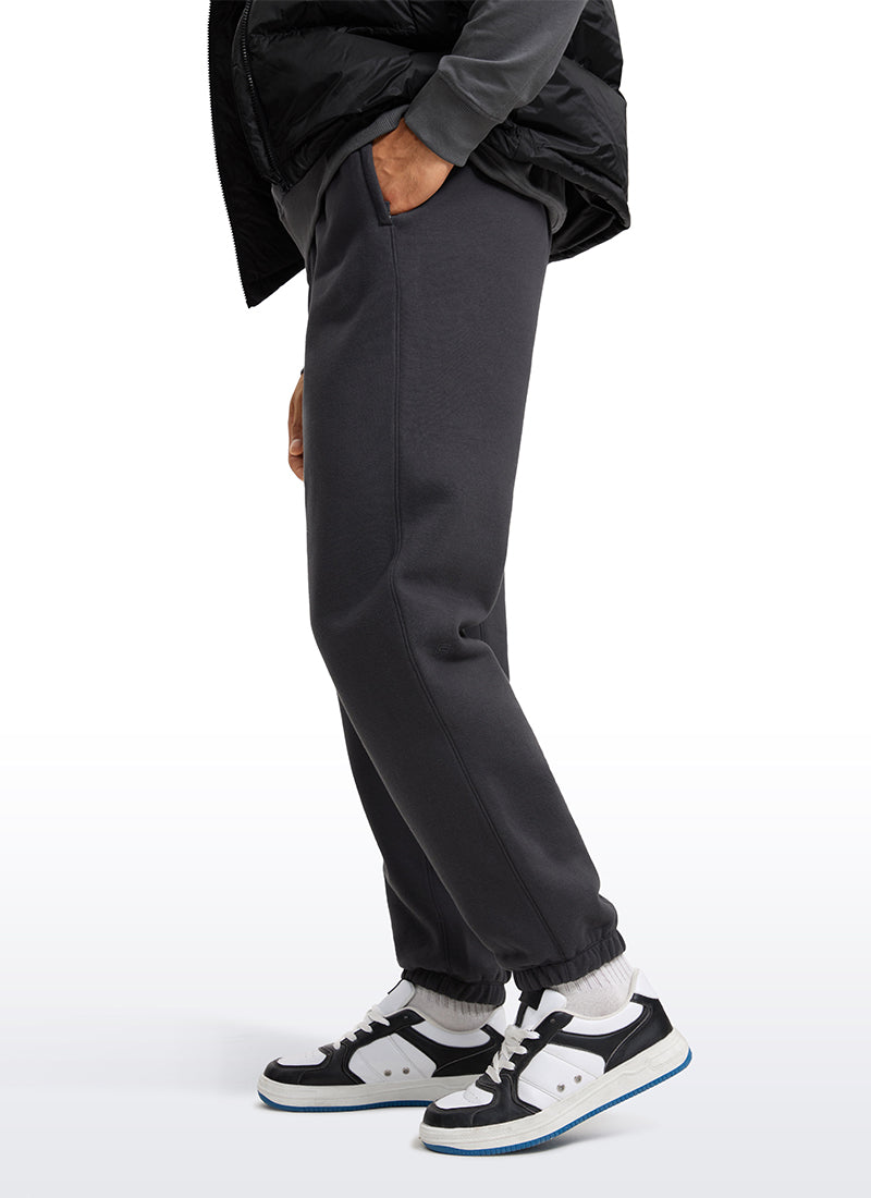 CRZ YOGA Men's Loosed Fit Cotton Fleece Sweatpants with Pockets 32'' Mysterious Grey