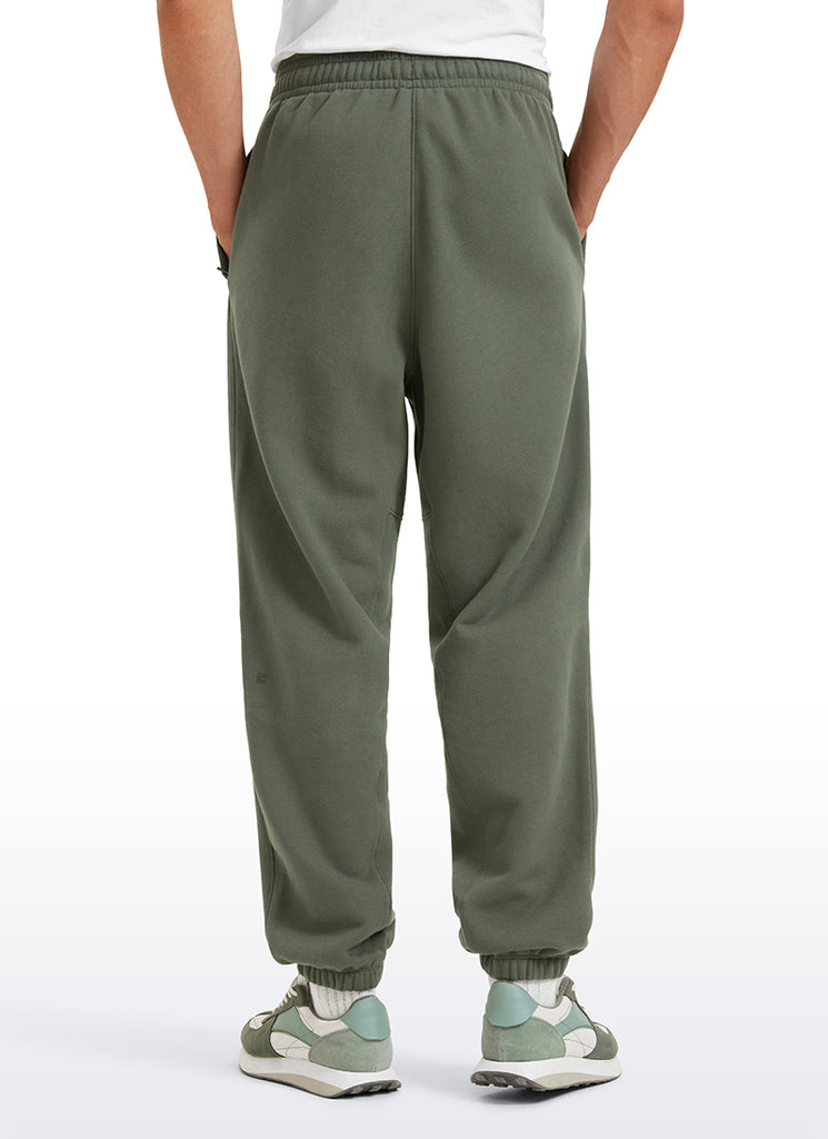 CRZ YOGA Men's Loosed Fit Cotton Fleece Sweatpants with Pockets 32'' Mysterious Grey