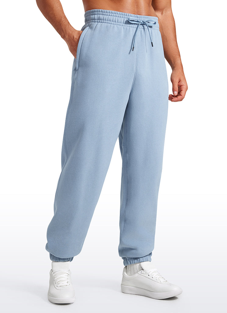 CRZ YOGA Men's Loosed Fit Cotton Fleece Sweatpants with Pockets 32'' Sparkle Blue