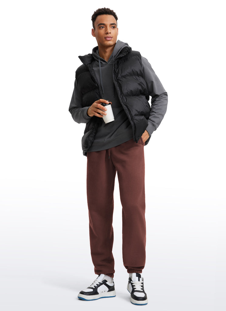 CRZ YOGA Men's Loosed Fit Cotton Fleece Sweatpants with Pockets 32'' Milky White