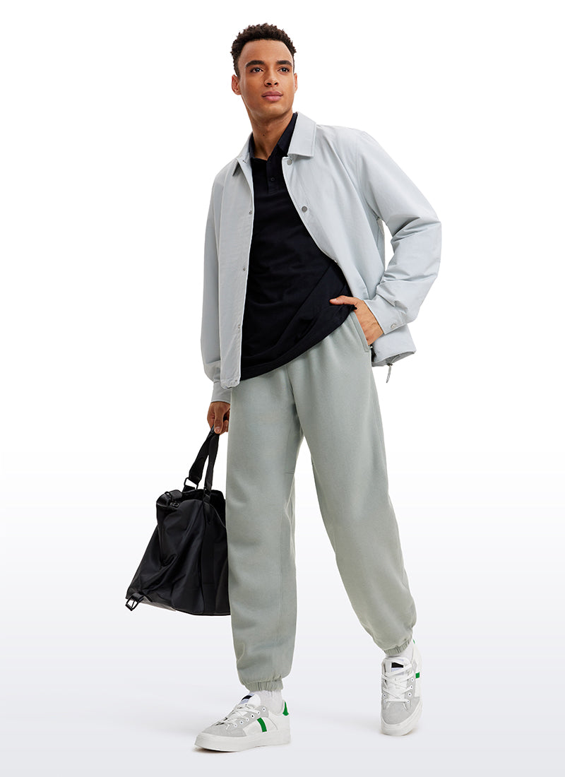 CRZ YOGA Men's Loosed Fit Cotton Fleece Sweatpants with Pockets 32'' Sterling