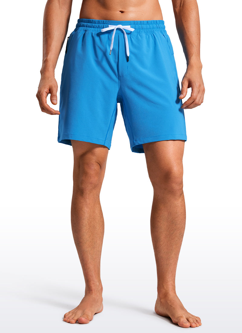 CRZ YOGA Men's Swim Trunks 7'' Mesh Lining with Zipper Pockets Turquoise2