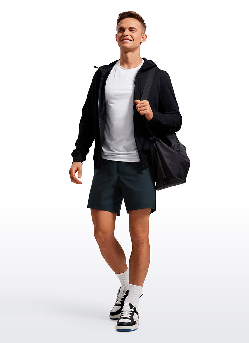 CRZ YOGA Men's Training Quick Dry Pocketed Linerless Shorts 7'' Melanite