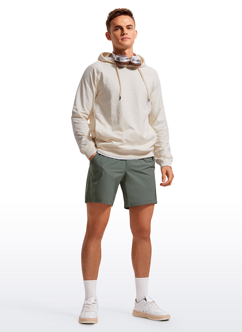 CRZ YOGA Men's Training Quick Dry Pocketed Linerless Shorts 7'' Gull Gray