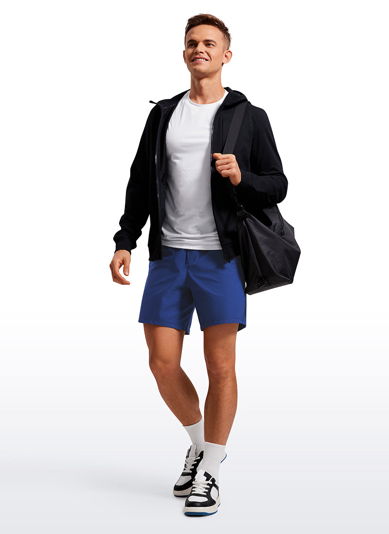 CRZ YOGA Men's Training Quick Dry Pocketed Linerless Shorts 7'' Grey Sage