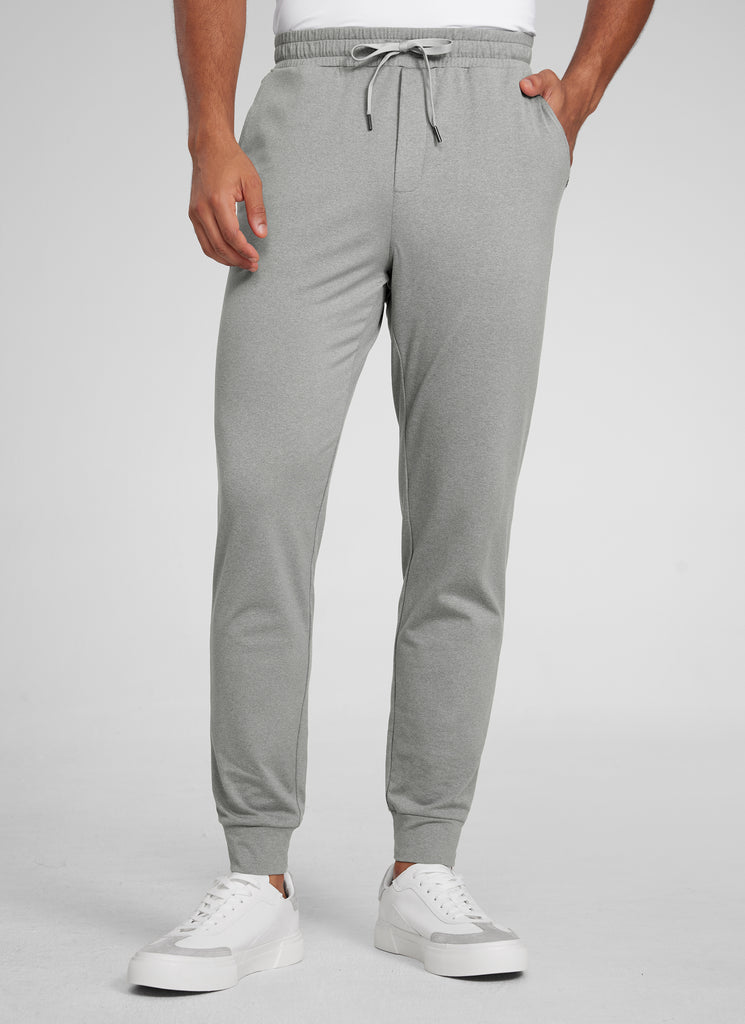 CRZ YOGA Mens Cloud Jersey Joggers 29" with Zipper Pockets Sterling