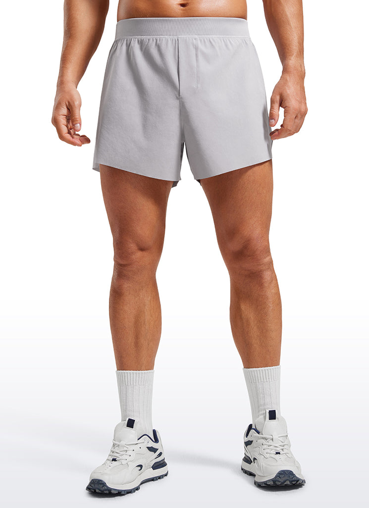 CRZ YOGA Men's 2 in 1 Running Dolphin Quick Dry Zip Pocket Shorts  4'' Gull Gray