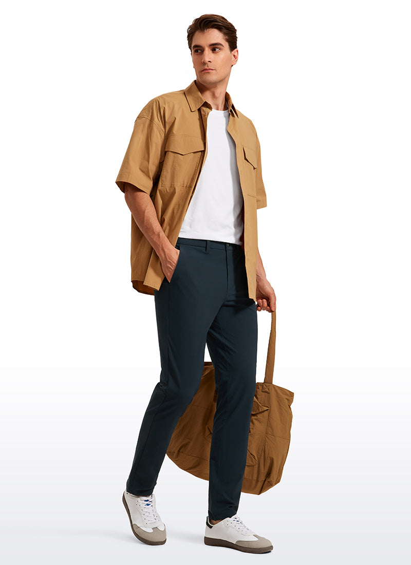 CRZ YOGA Men's  Lightweight Classic Fit Golf Pants Pockets 32'' Black