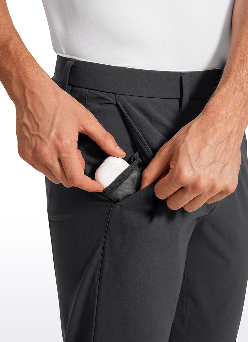 CRZ YOGA Men's  Lightweight Classic Fit Golf Pants Pockets 32'' Ink Gray