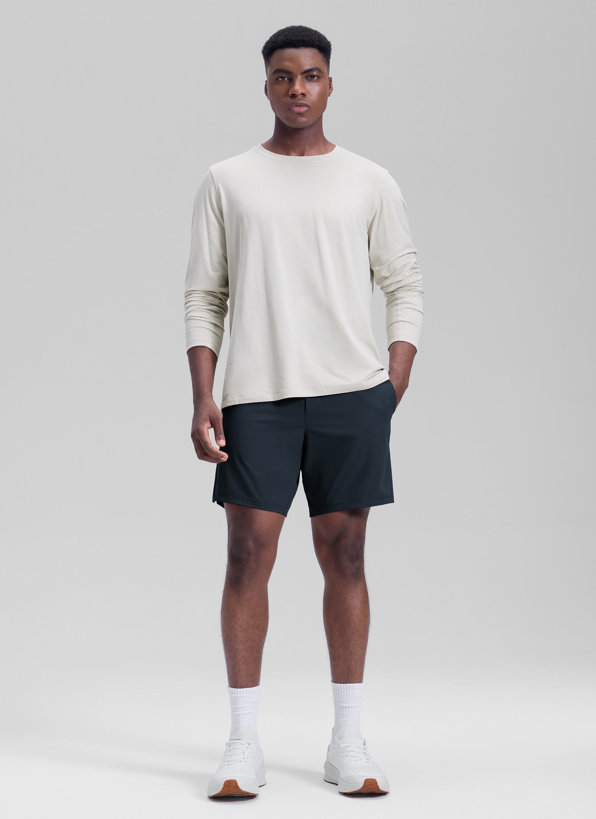 CRZ YOGA Men's Workout Classic FIt Quick Dry Pocket Shorts  7