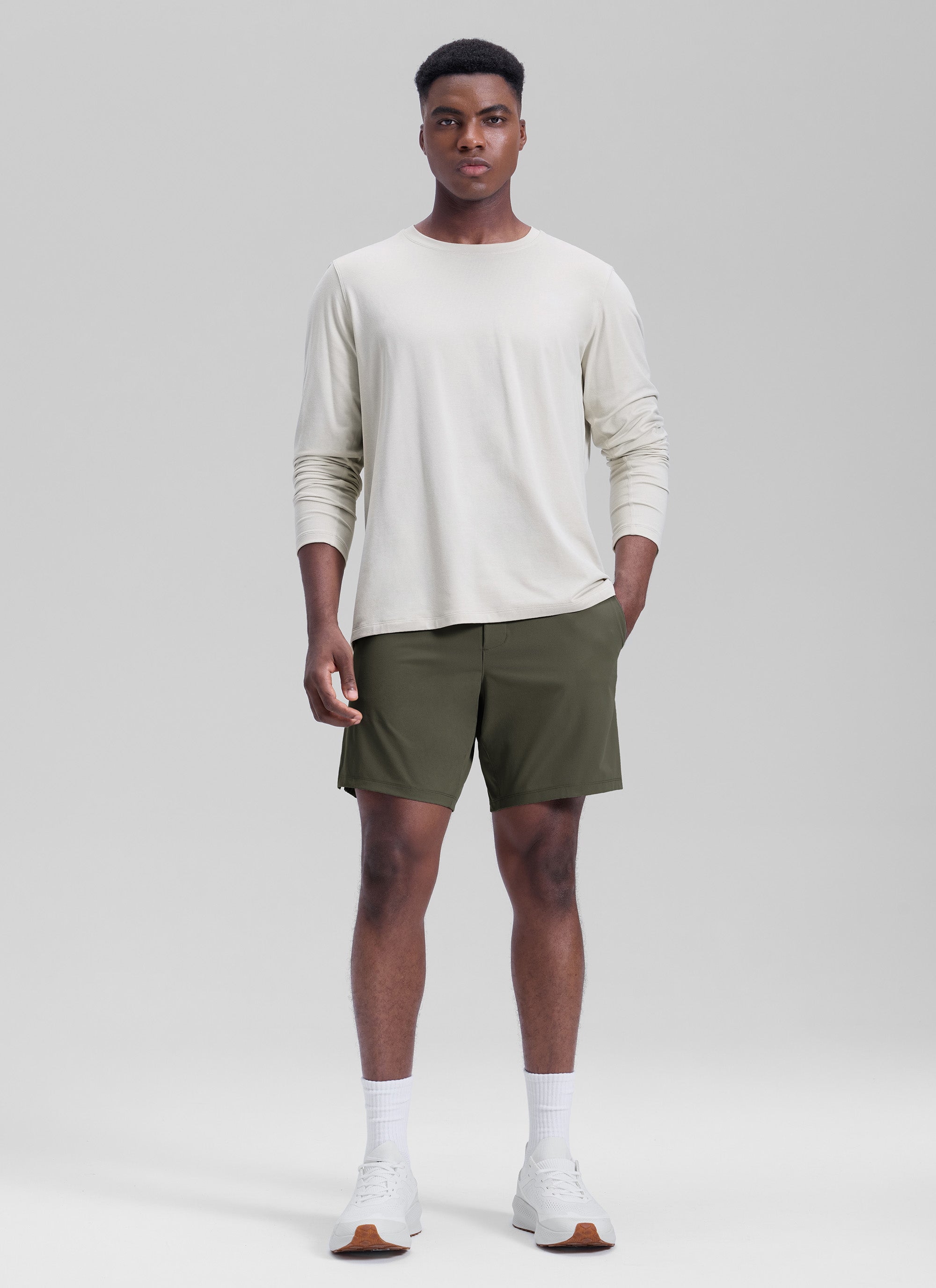 CRZ YOGA Men's Workout Classic FIt Quick Dry Pocket Shorts  7