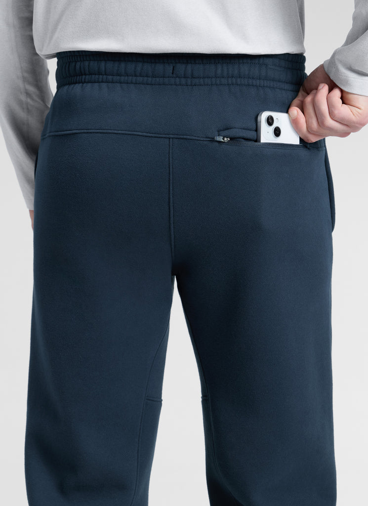 CRZ YOGA Mens Classic Fit Zipper Pockets Sweatpants 30" Ink Blue