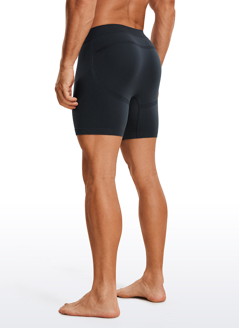 CRZ YOGA Men's Seamless Boxer Briefs Sports Underwear (3-Pack) Black Black True Navy