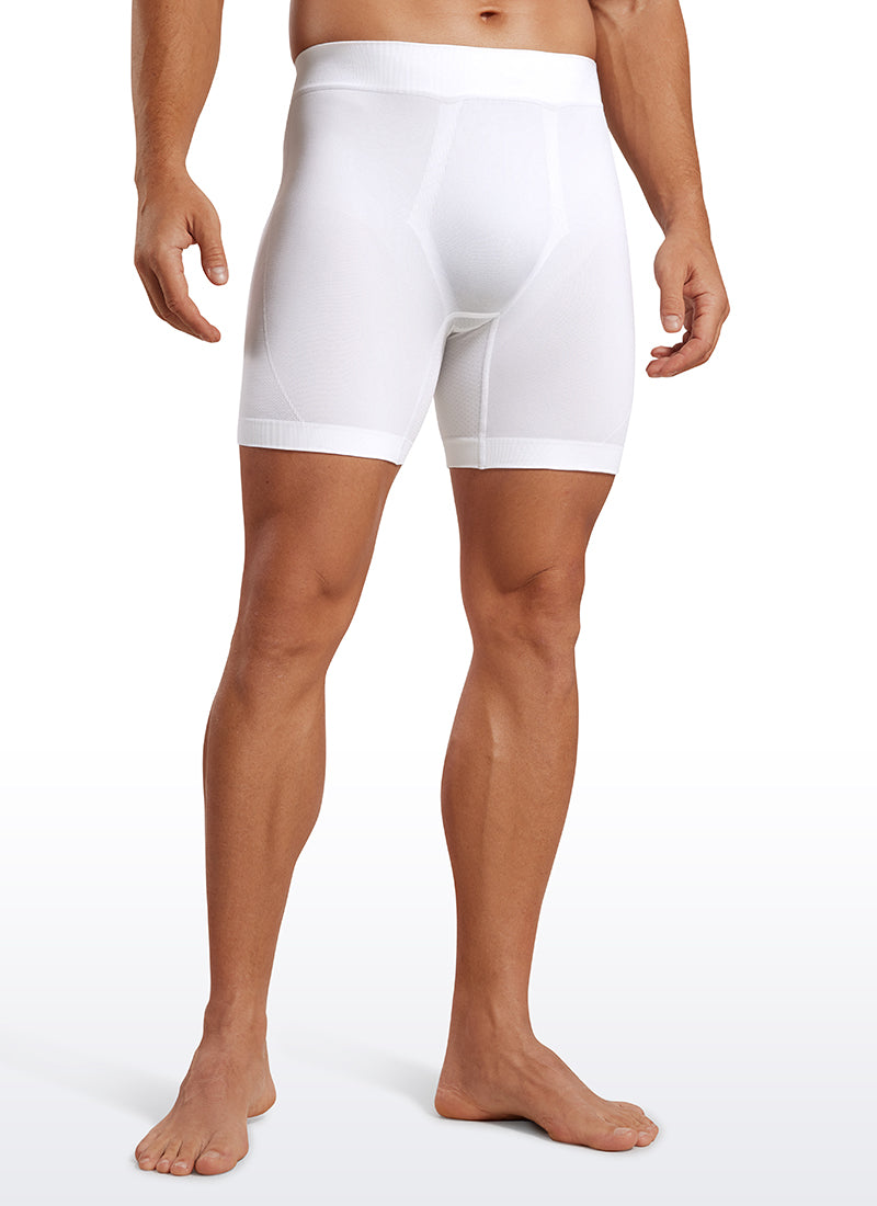 CRZ YOGA Men's Seamless Boxer Briefs Sports Underwear (3-Pack) Ink Gray True Navy White