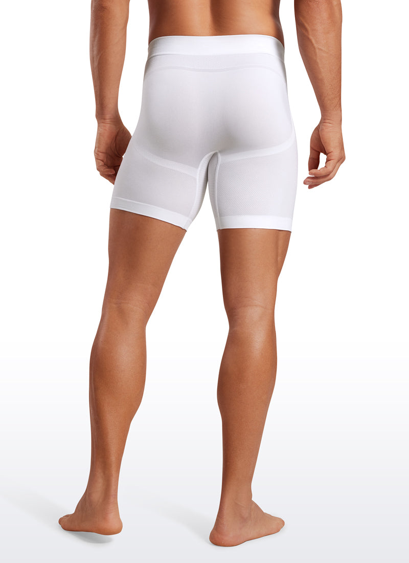 CRZ YOGA Men's Seamless Boxer Briefs Sports Underwear (3-Pack) Ink Gray True Navy White