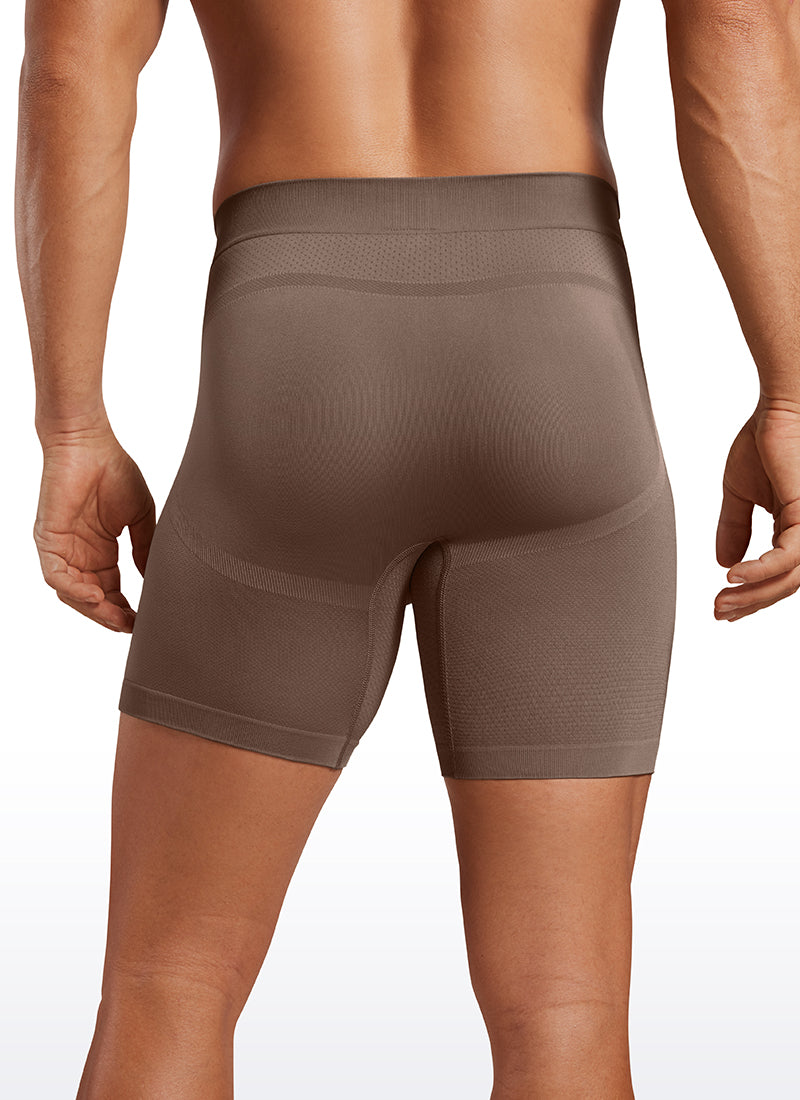 CRZ YOGA Men's Seamless Boxer Briefs Sports Underwear (3-Pack) Red Merlot Brown Rock Dark Chrome
