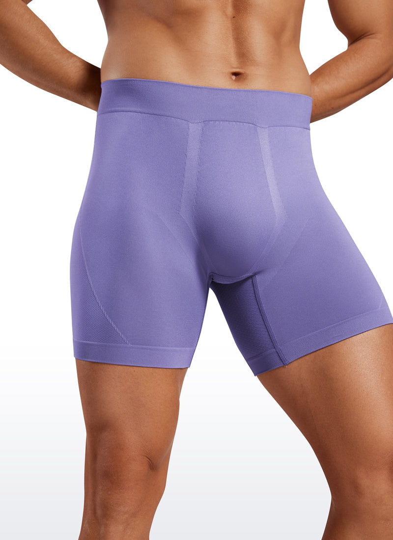 CRZ YOGA Men's Seamless Boxer Briefs Sports Underwear (3-Pack) Pitch Blue Forest Green Lavender