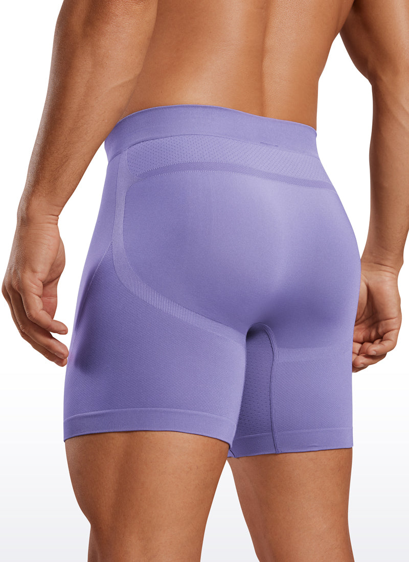 CRZ YOGA Men's Seamless Boxer Briefs Sports Underwear (3-Pack) Pitch Blue Forest Green Lavender