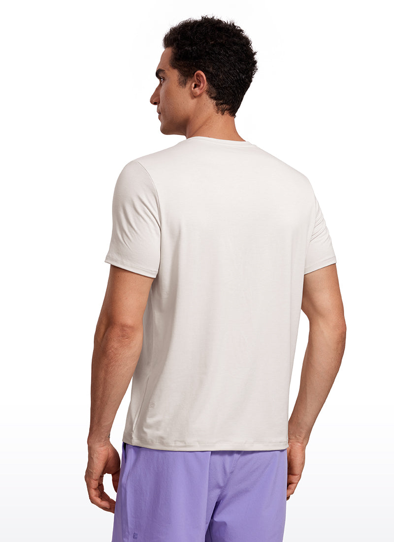 CRZ YOGA Men's Casual Classic Fit Quick Dry Crew Neck Short Sleeves White