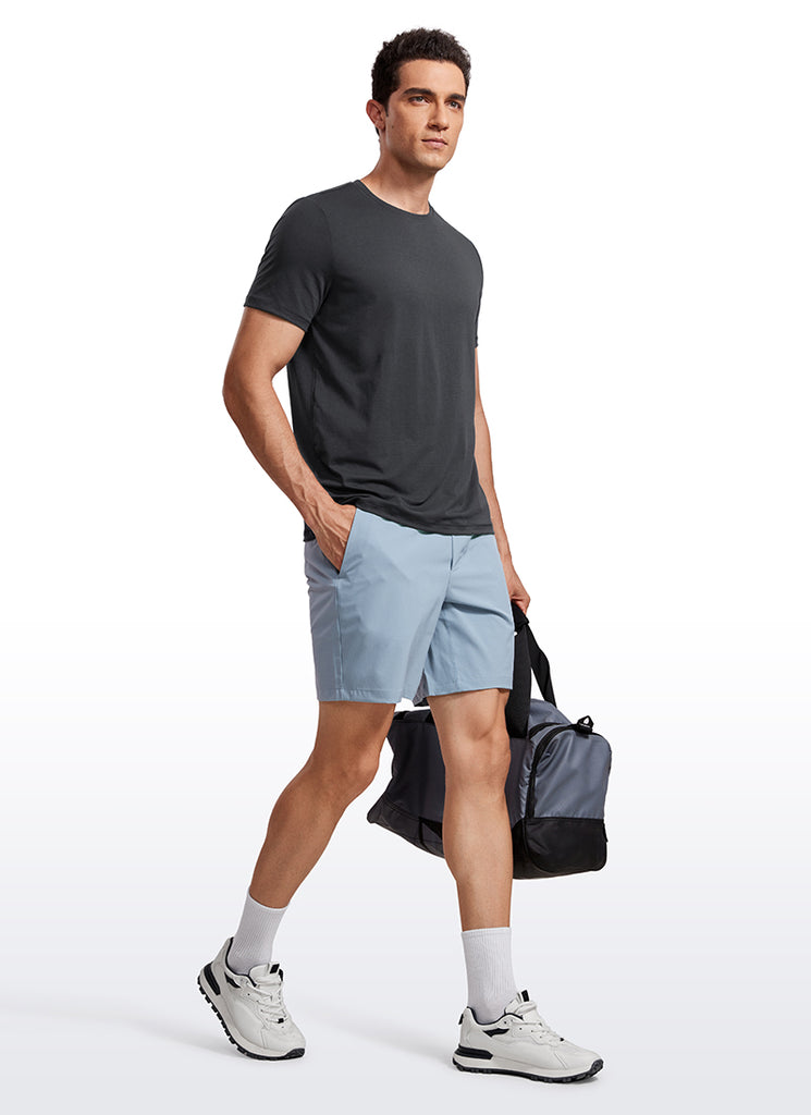 CRZ YOGA Men's Casual Classic Fit Quick Dry Crew Neck Short Sleeves Forest Green