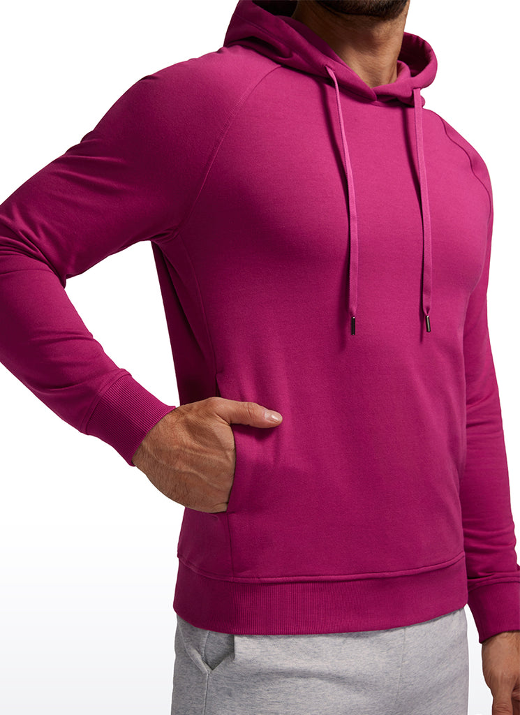 CRZ YOGA Men's Casual Outerwear Cotton Loose Fit Long Sleeve Hoodies White