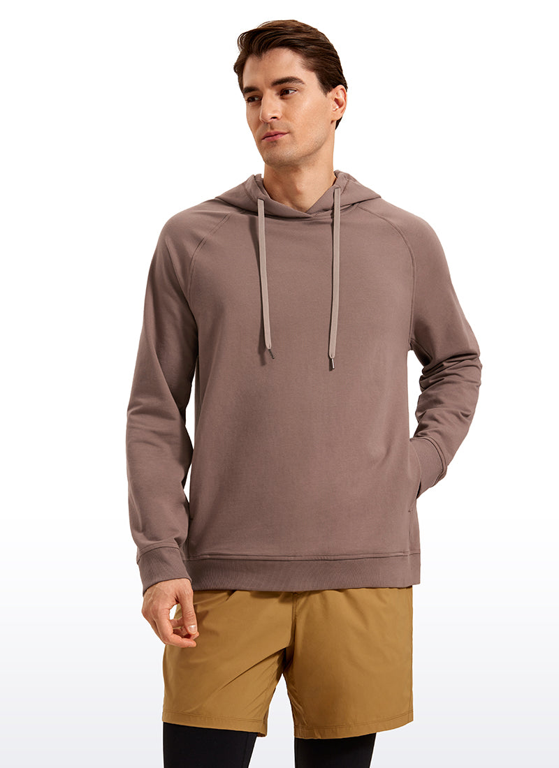 CRZ YOGA Men's Casual Outerwear Cotton Loose Fit Long Sleeve Hoodies Brown Purple