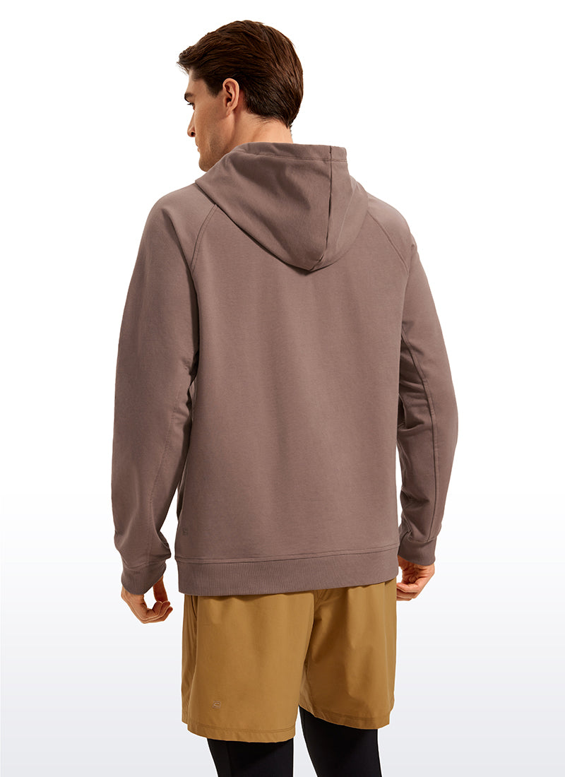 CRZ YOGA Men's Casual Outerwear Cotton Loose Fit Long Sleeve Hoodies Brown Purple