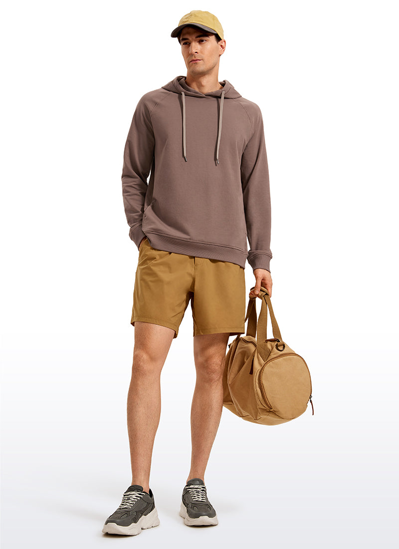 CRZ YOGA Men's Casual Outerwear Cotton Loose Fit Long Sleeve Hoodies Brown Purple