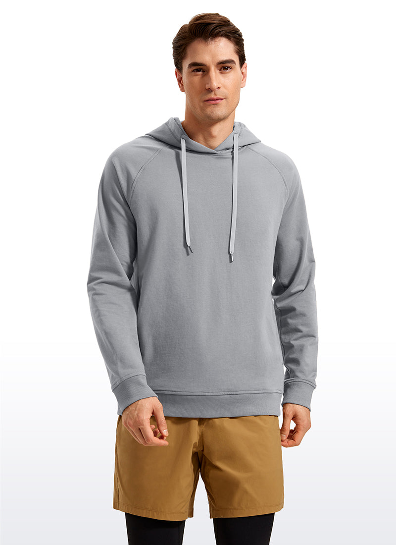 CRZ YOGA Men's Casual Outerwear Cotton Loose Fit Long Sleeve Hoodies Rhino Grey