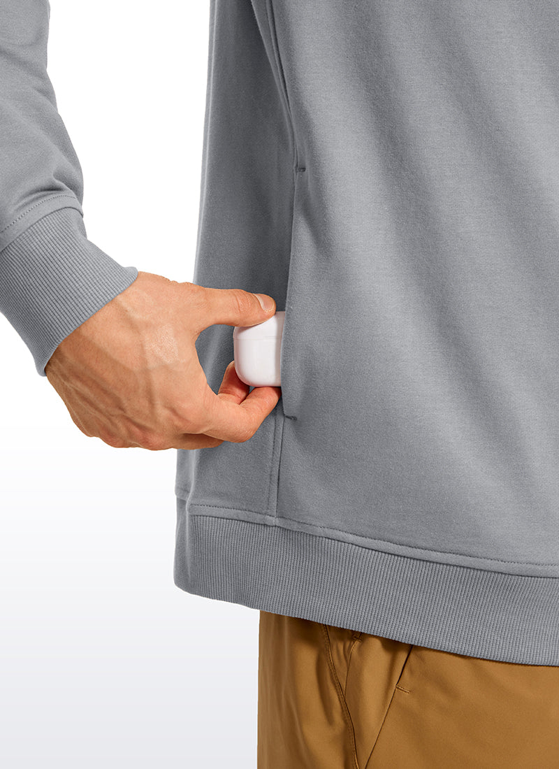 CRZ YOGA Men's Casual Outerwear Cotton Loose Fit Long Sleeve Hoodies Rhino Grey