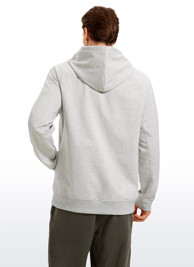 CRZ YOGA Men's Casual Outerwear Cotton Loose Fit Long Sleeve Hoodies Dove Grey Heather