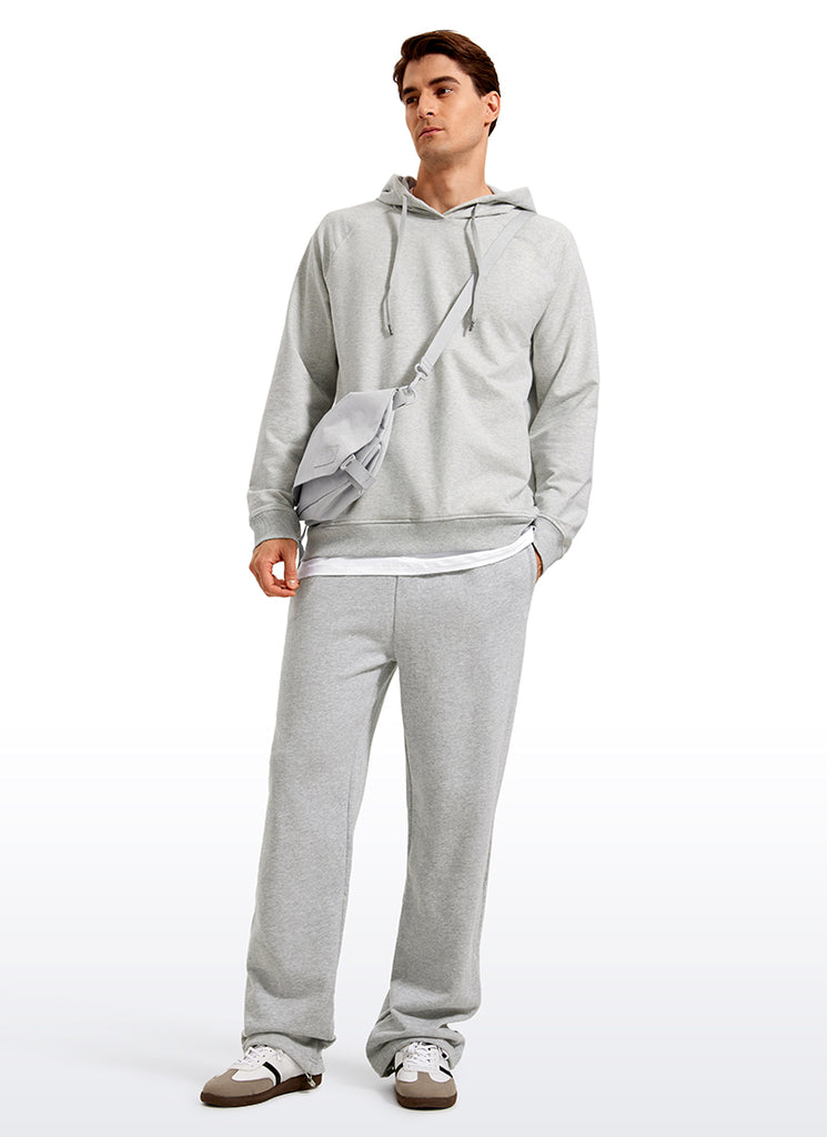 CRZ YOGA Men's Casual Outerwear Cotton Loose Fit Long Sleeve Hoodies Brown Purple