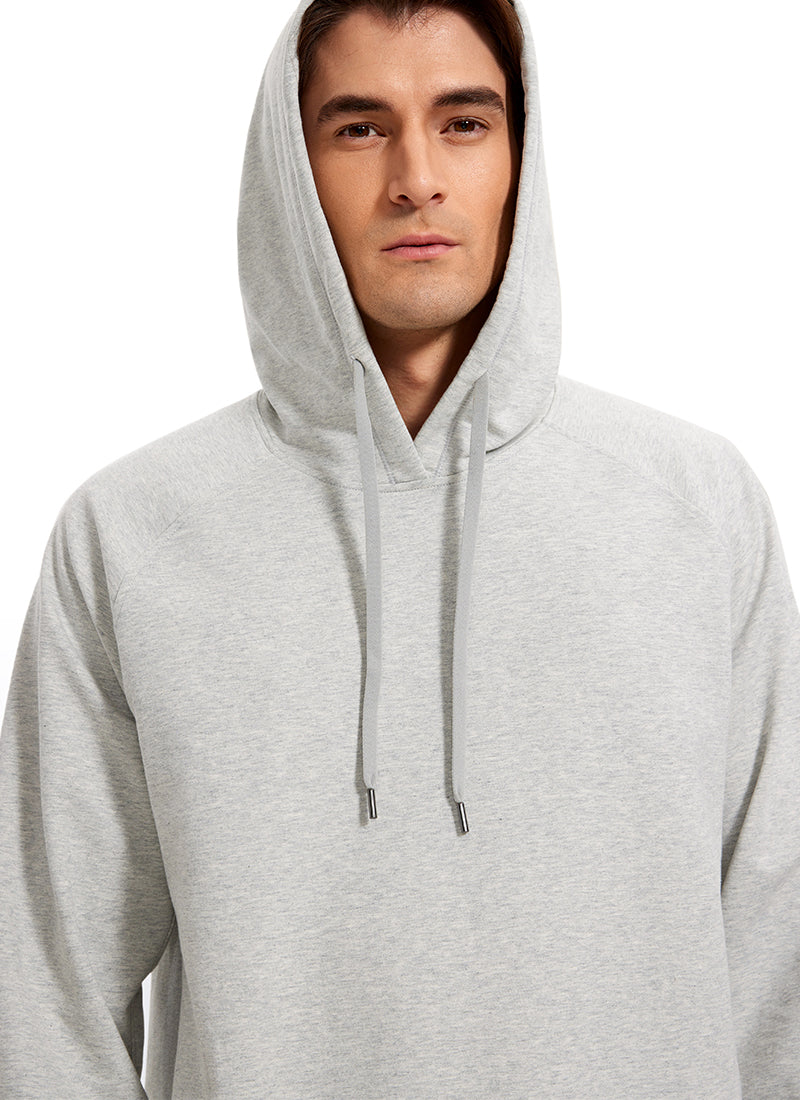 CRZ YOGA Men's Casual Outerwear Cotton Loose Fit Long Sleeve Hoodies Dove Grey Heather