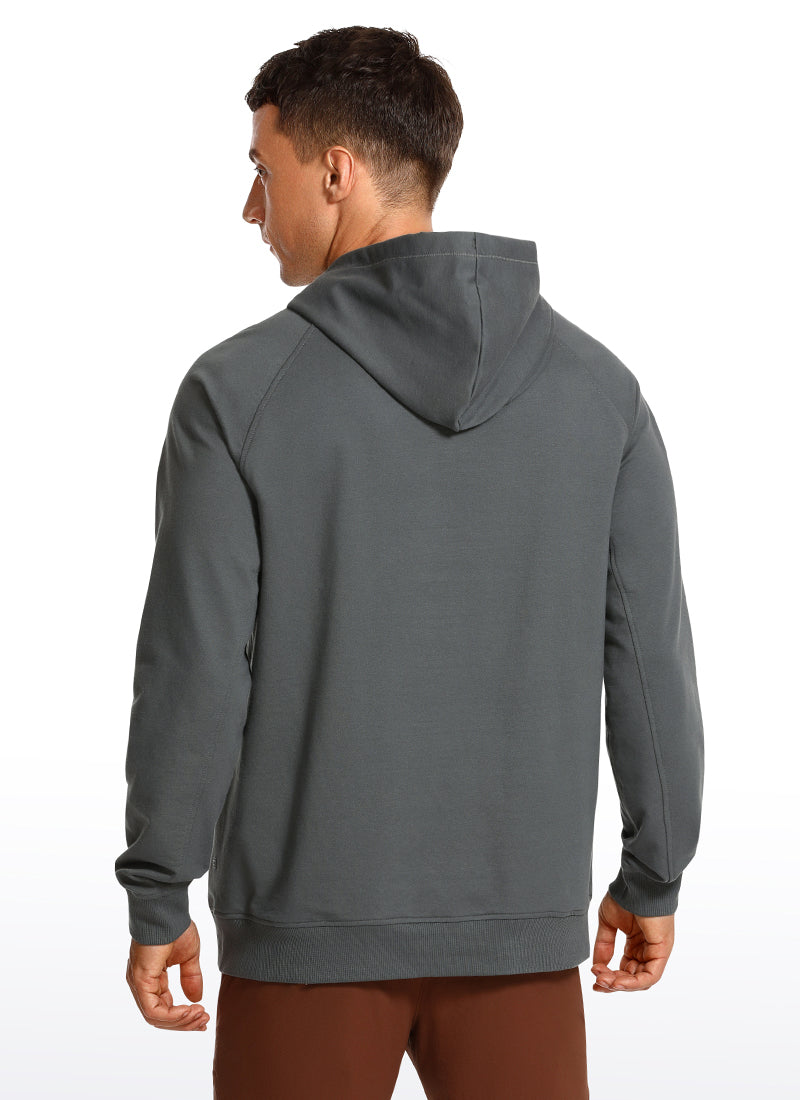 CRZ YOGA Men's Casual Outerwear Cotton Loose Fit Long Sleeve Hoodies Anthracite