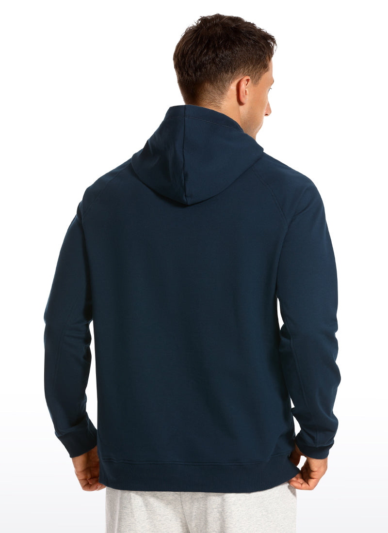 CRZ YOGA Men's Casual Outerwear Cotton Loose Fit Long Sleeve Hoodies True Navy