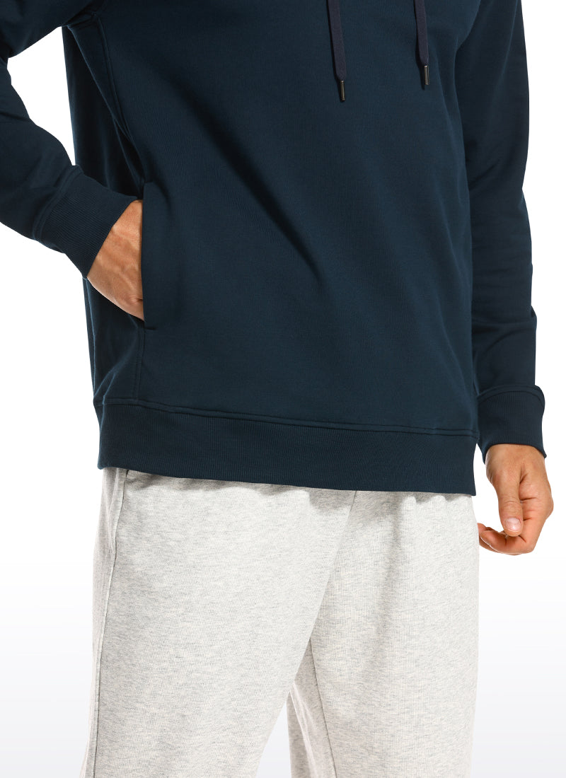 CRZ YOGA Men's Casual Outerwear Cotton Loose Fit Long Sleeve Hoodies True Navy