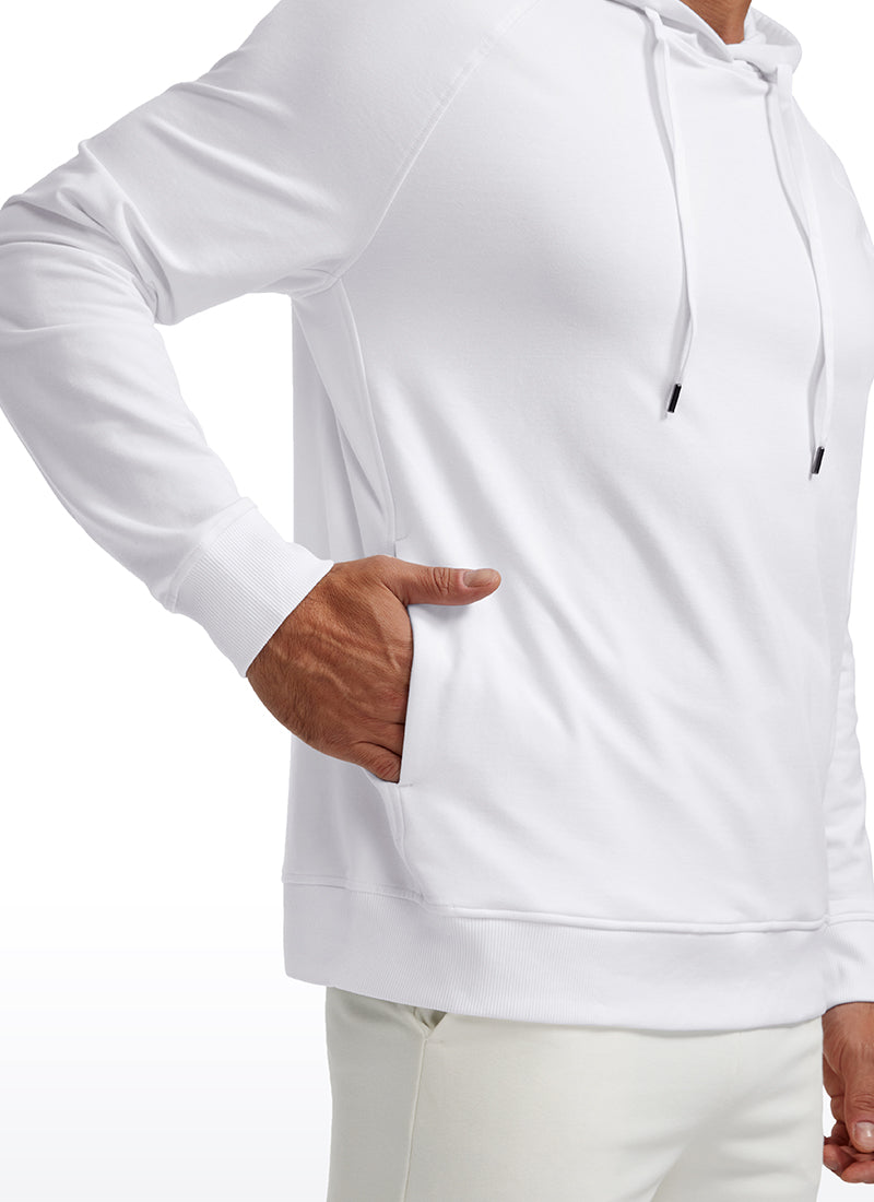 CRZ YOGA Men's Casual Outerwear Cotton Loose Fit Long Sleeve Hoodies Green Jade