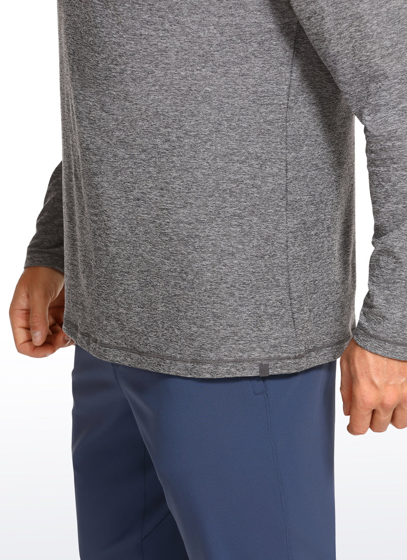 CRZ YOGA Men's Casual Lightweight Slim Fit Long Sleeve Platinum Heather