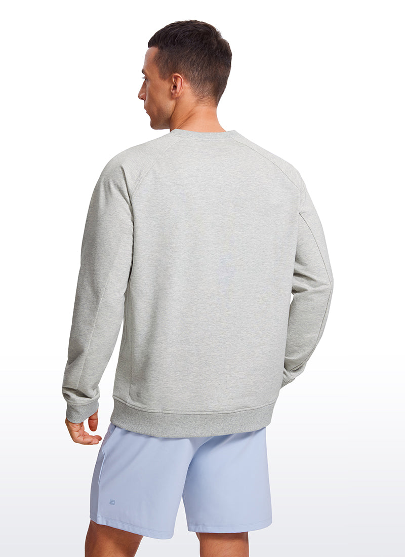 CRZ YOGA Men's Train Classic Fit Pullover Sweatshirts Long Sleeves Dove Grey Heather