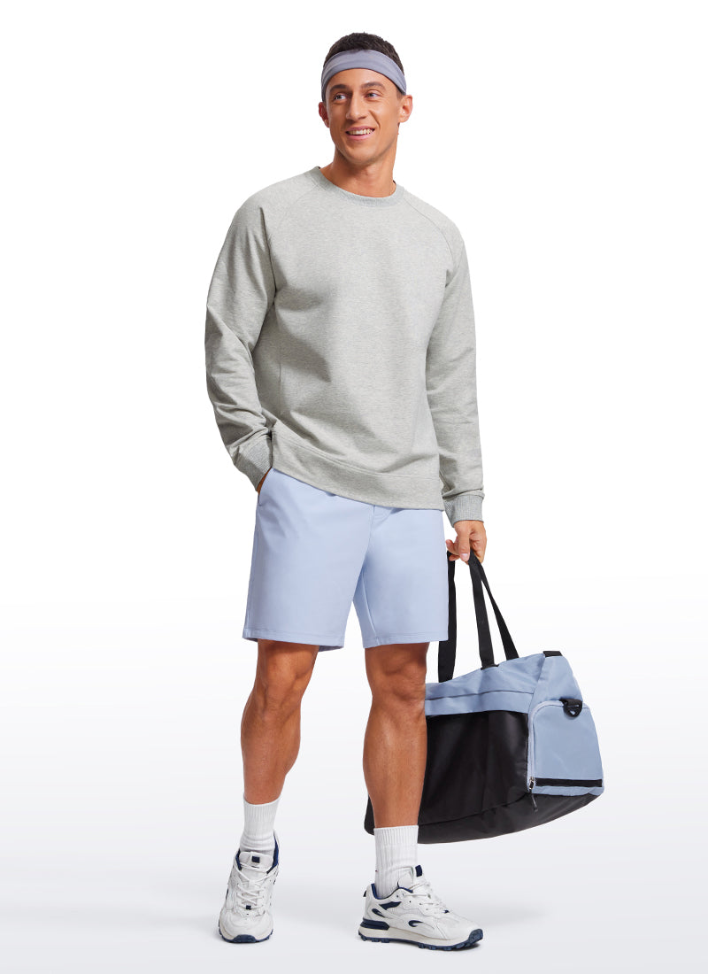 CRZ YOGA Men's Train Classic Fit Pullover Sweatshirts Long Sleeves Dove Grey Heather