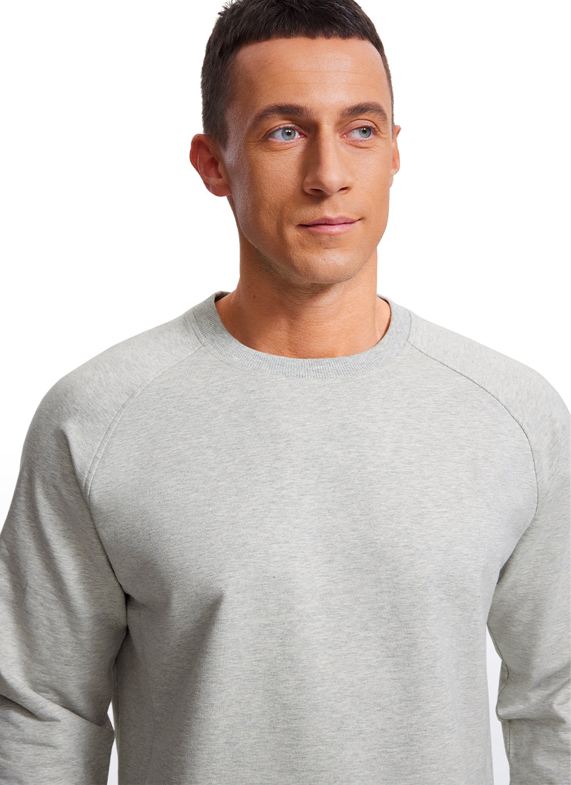 CRZ YOGA Men's Train Classic Fit Pullover Sweatshirts Long Sleeves Dove Grey Heather