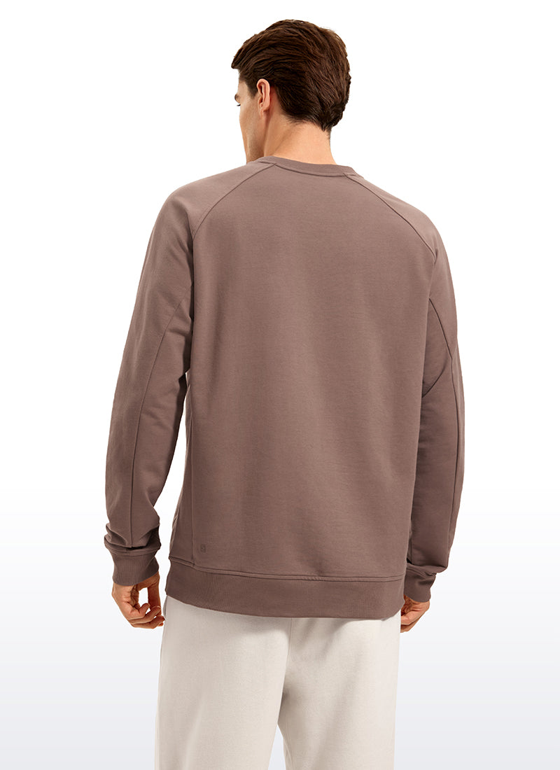 CRZ YOGA Men's Train Classic Fit Pullover Sweatshirts Long Sleeves Brown Purple
