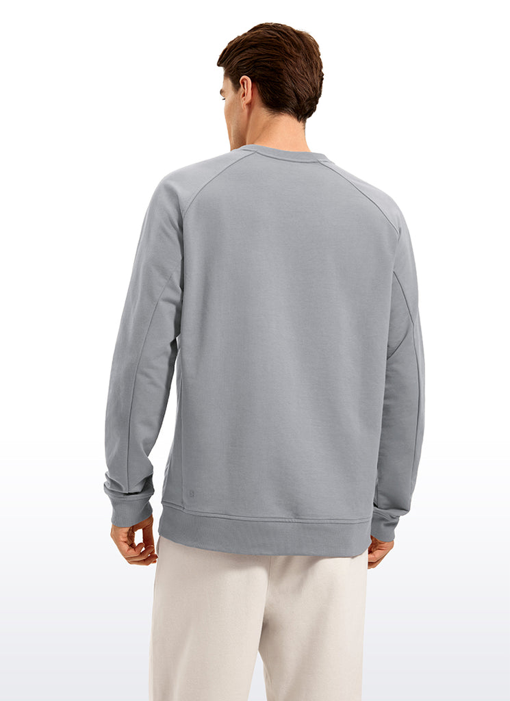 CRZ YOGA Men's Train Classic Fit Pullover Sweatshirts Long Sleeves Dove Grey Heather